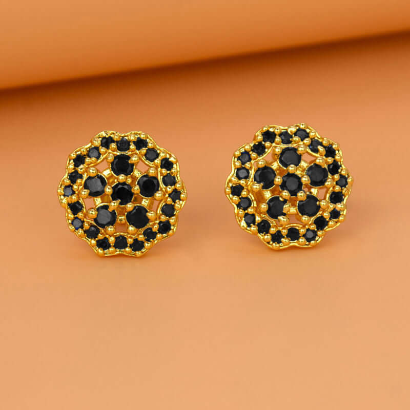 Stunning Gold Plated Floral Stone Ear Studs - K Supreme