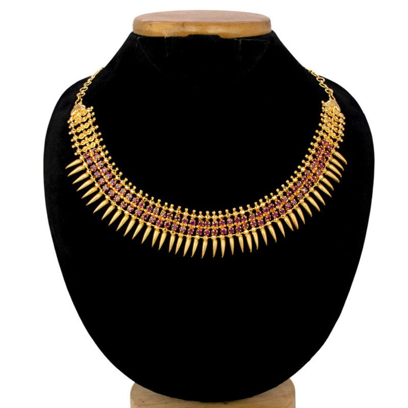 Stunning Gold Plated Jasmine Buds Stone Necklace - K Supreme