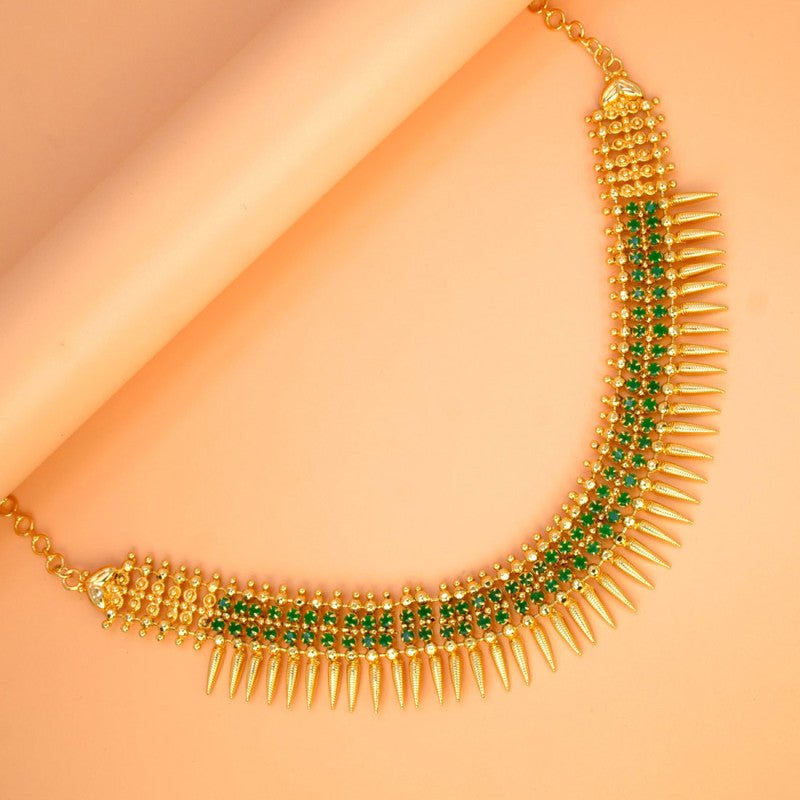 Stunning Gold Plated Jasmine Buds Stone Necklace - K Supreme