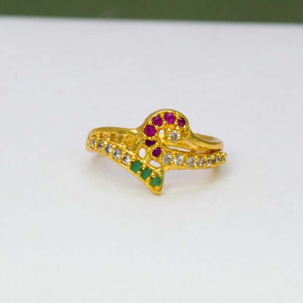 Stunning Gold Plated Stone Finger Ring