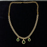 Stunning Green Teardrop Dangling CZ Necklace - K Supreme