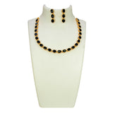 Stunning Premium Gold Plated Oval Necklace set - KSupreme
