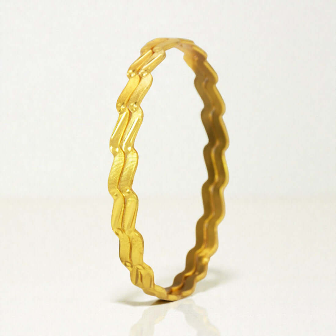 Stylish Designer Gold Plated Thin Zigzag Bangles - K Supreme