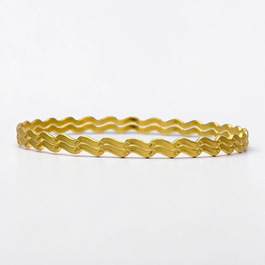 Stylish Designer Gold Plated Zigzag Bangles - K Supreme