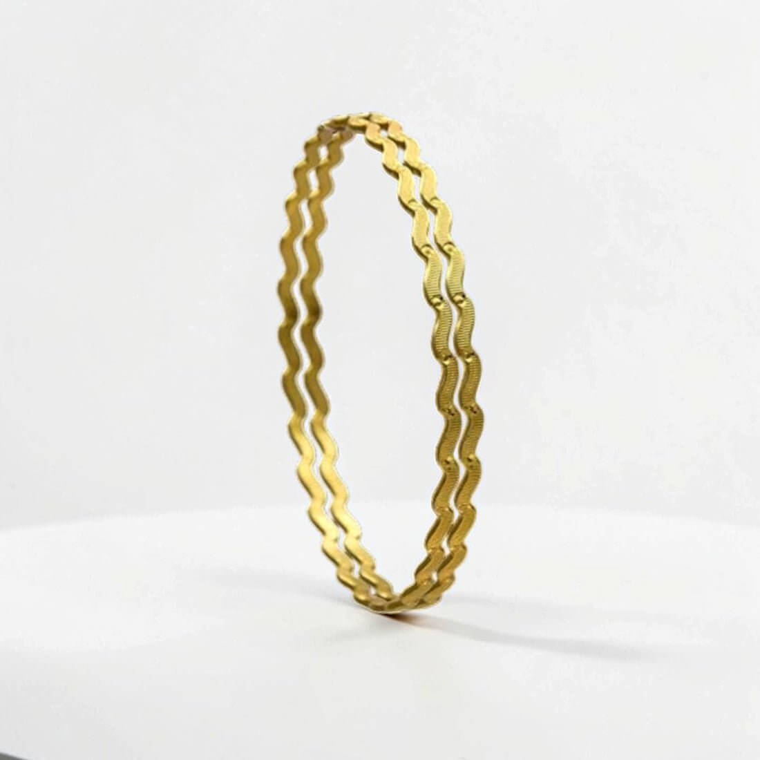Stylish Designer Gold Plated Zigzag Bangles - K Supreme