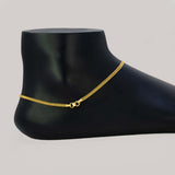 Stylish Flat Links Design Gold Plated Anklets - K Supreme