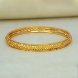 Stylish Floral Filigree Gold Plated Net Bangle - K Supreme