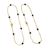 Stylish Gold Plated Black Crystal Anklets For Girls