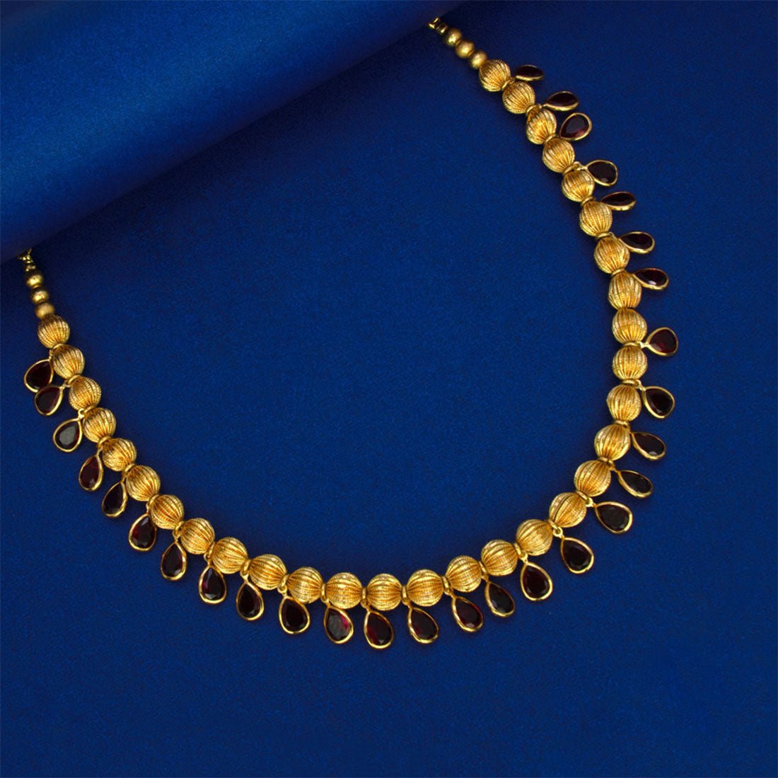 Stylish Gold Plated Crystal Hanging Ball Chain Necklace - K Supreme