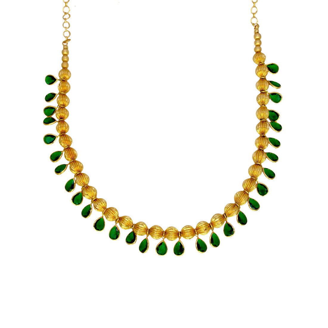 Stylish Gold Plated Crystal Hanging Ball Chain Necklace - K Supreme