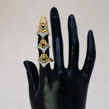 Stylish Gold Plated CZ Stone Nail Ring Set - K Supreme