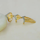 Stylish Gold Plated CZ Stone Nail Ring Set - K Supreme
