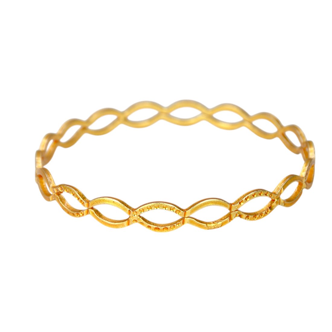 Stylish Gold Plated Oval Design Light - weight Bangle - KSupreme