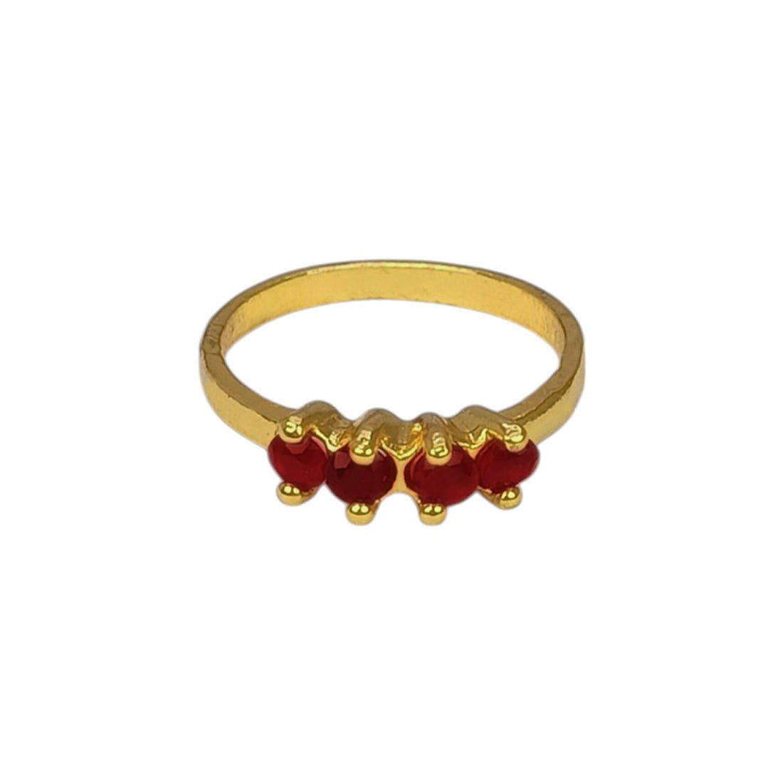 Stylish Gold Plated Red Stone Ladies Finger Ring - KSupreme