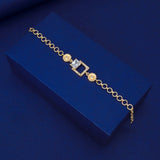 Stylish Gold Plated Square CZ Stone Ladies Bracelet - K Supreme