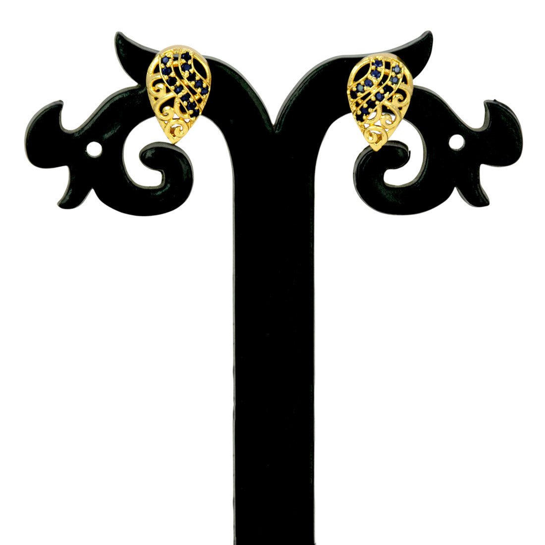 Stylish Gold Plated Stone Tear Drop Stud Earrings - K Supreme