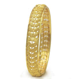 Stylish Trendy Gold Plated Medium Leaf Net Bangle showcasing intricate leaf design and contemporary elegance.