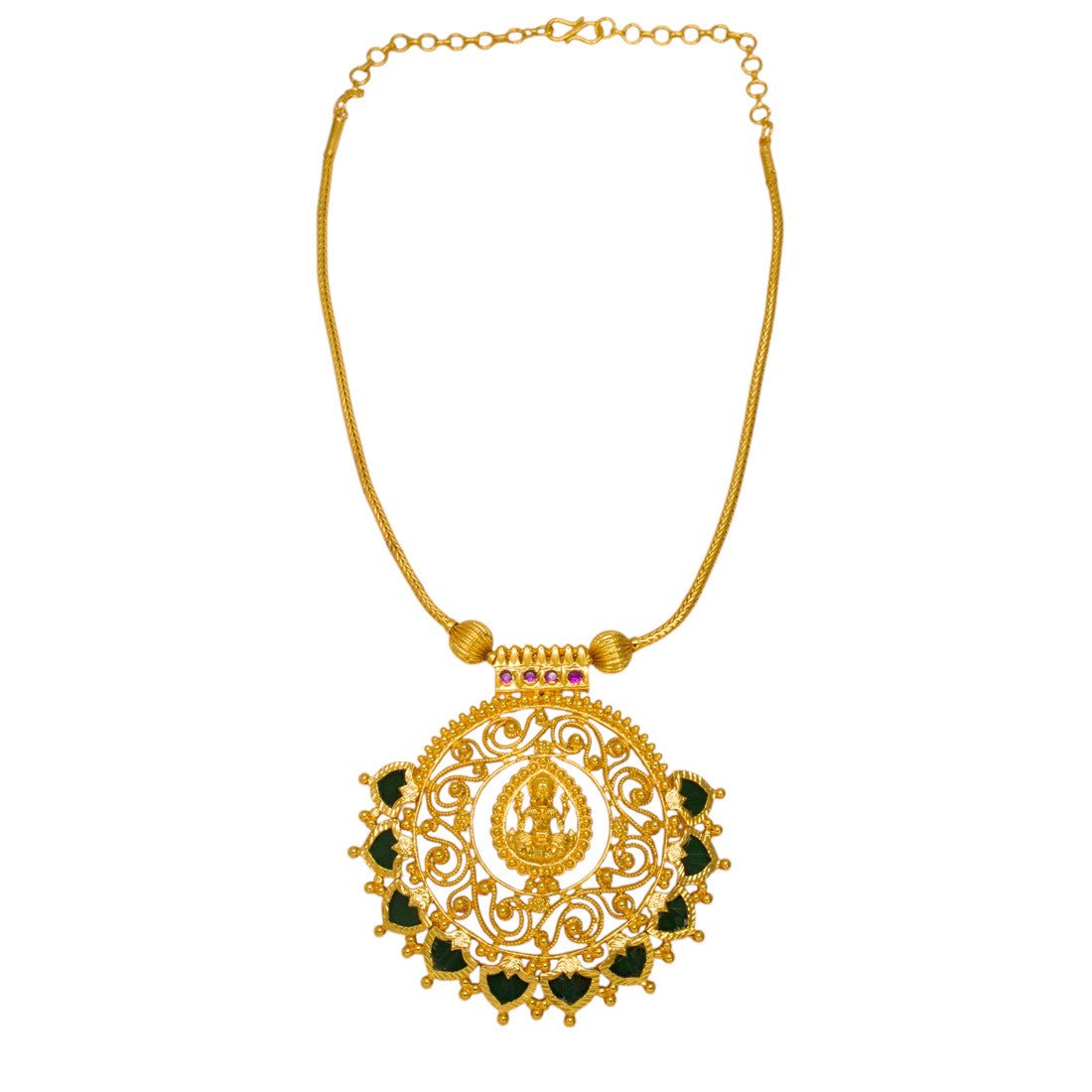 Traditional Gold Plated Lakshmi Palakka Pendant Necklace for Women - K Supreme