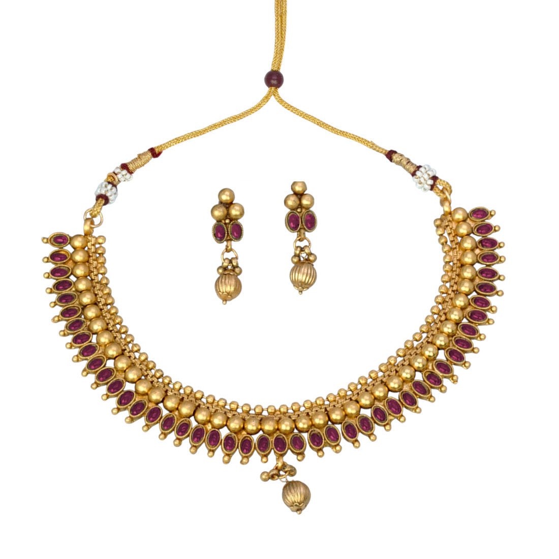 Traditional Kemp Matte Finish Choker Necklace Set - K Supreme