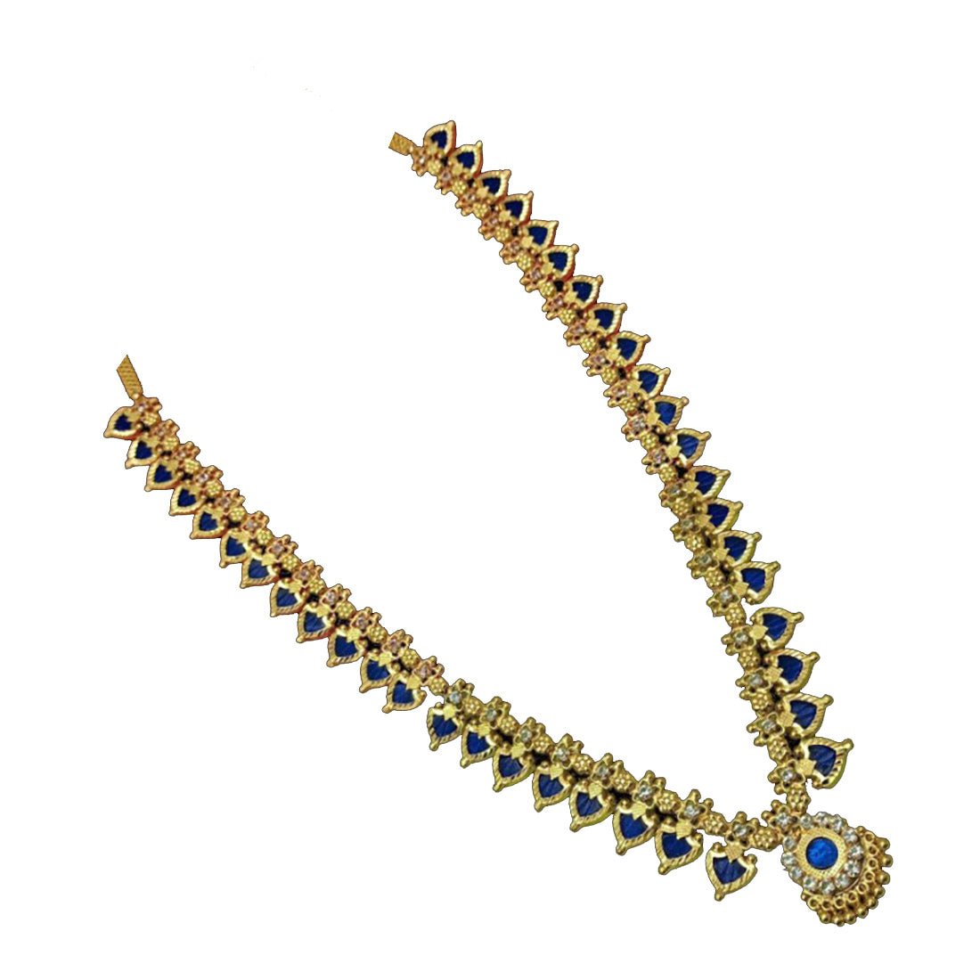 Traditional Kerala Blue Palakka Mala Long Chain Haram - K Supreme