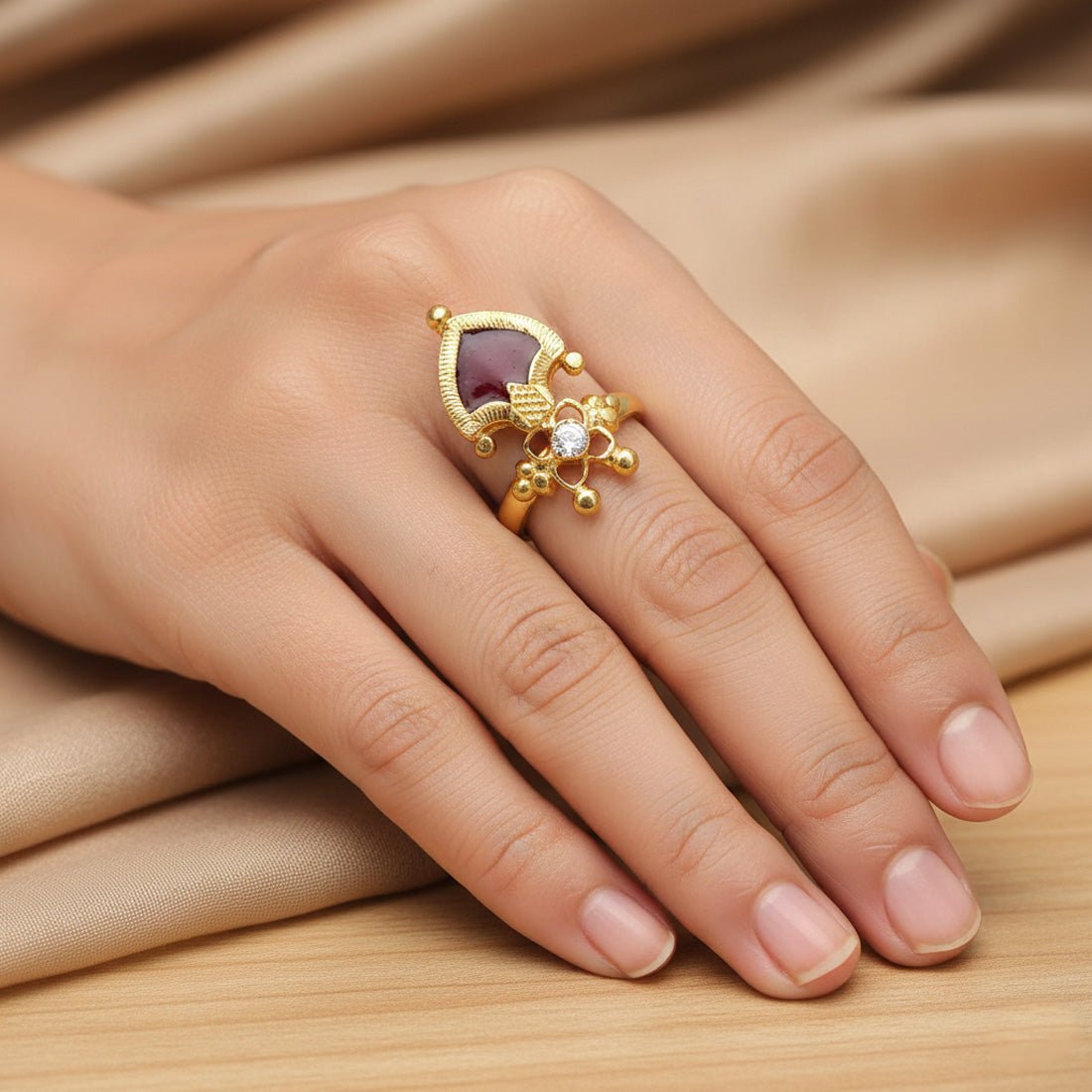 Traditional Palakka Finger Ring - K Supreme