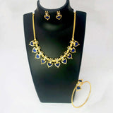 Traditional Palakka Necklace with Bangle Combo Set - Blue