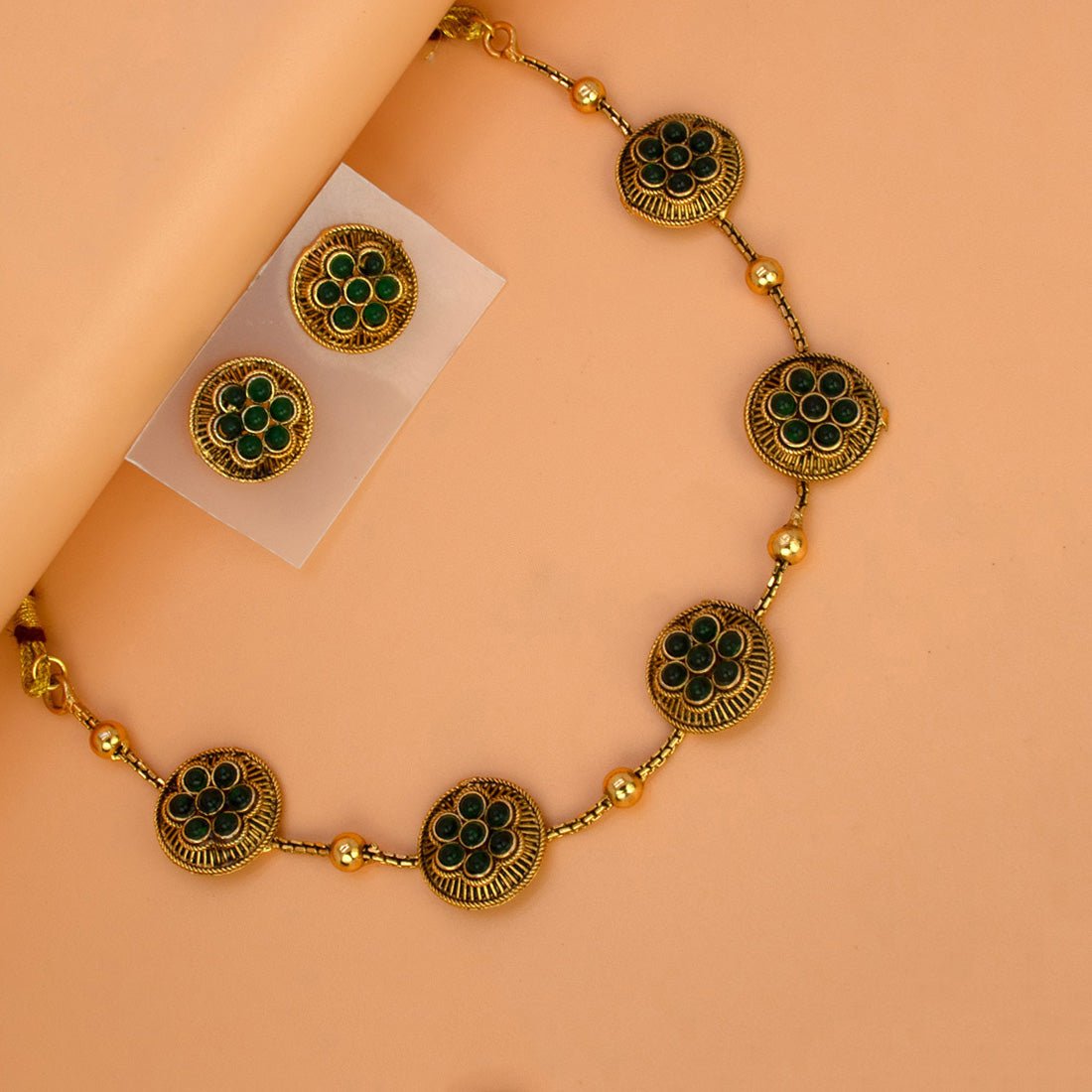 Trendy Antique Finish Kemp Floral Choker Set - KSupreme