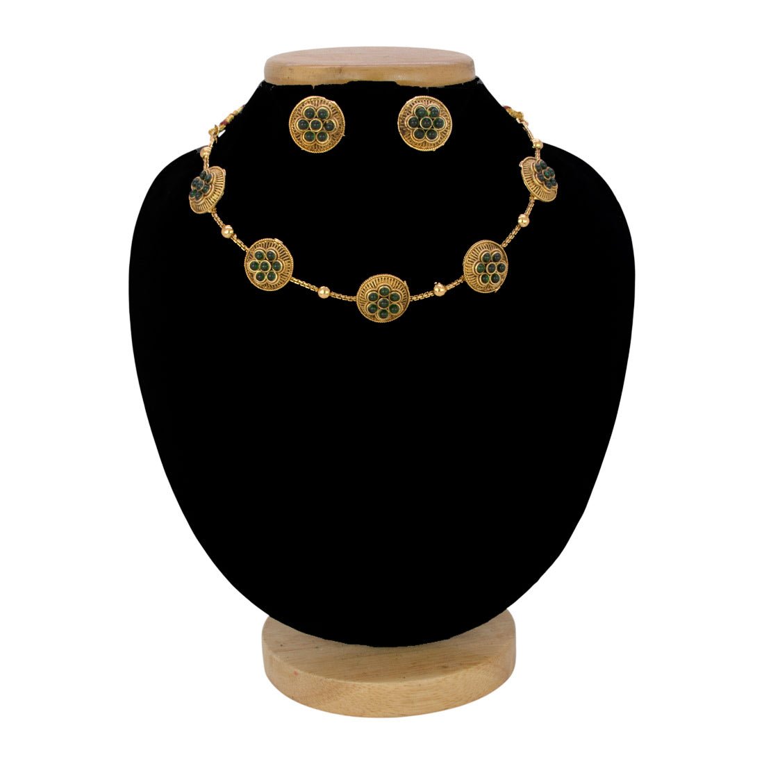 Trendy Antique Finish Kemp Floral Choker Set - KSupreme