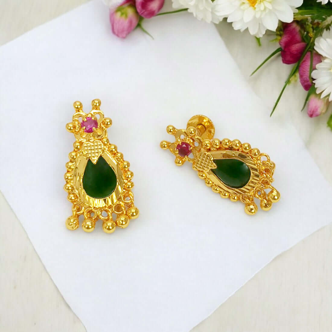 Trendy Beads Hanging Kerala Nagapadam Ear Studs - K Supreme