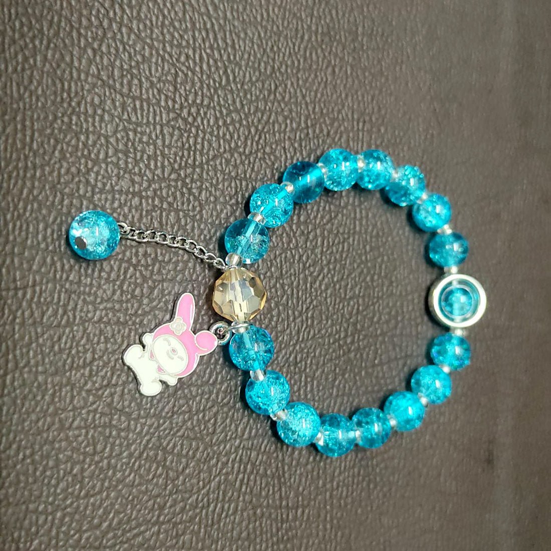 Trendy Fashion Crystal Beaded Labubu Charm Bracelet - K Supreme