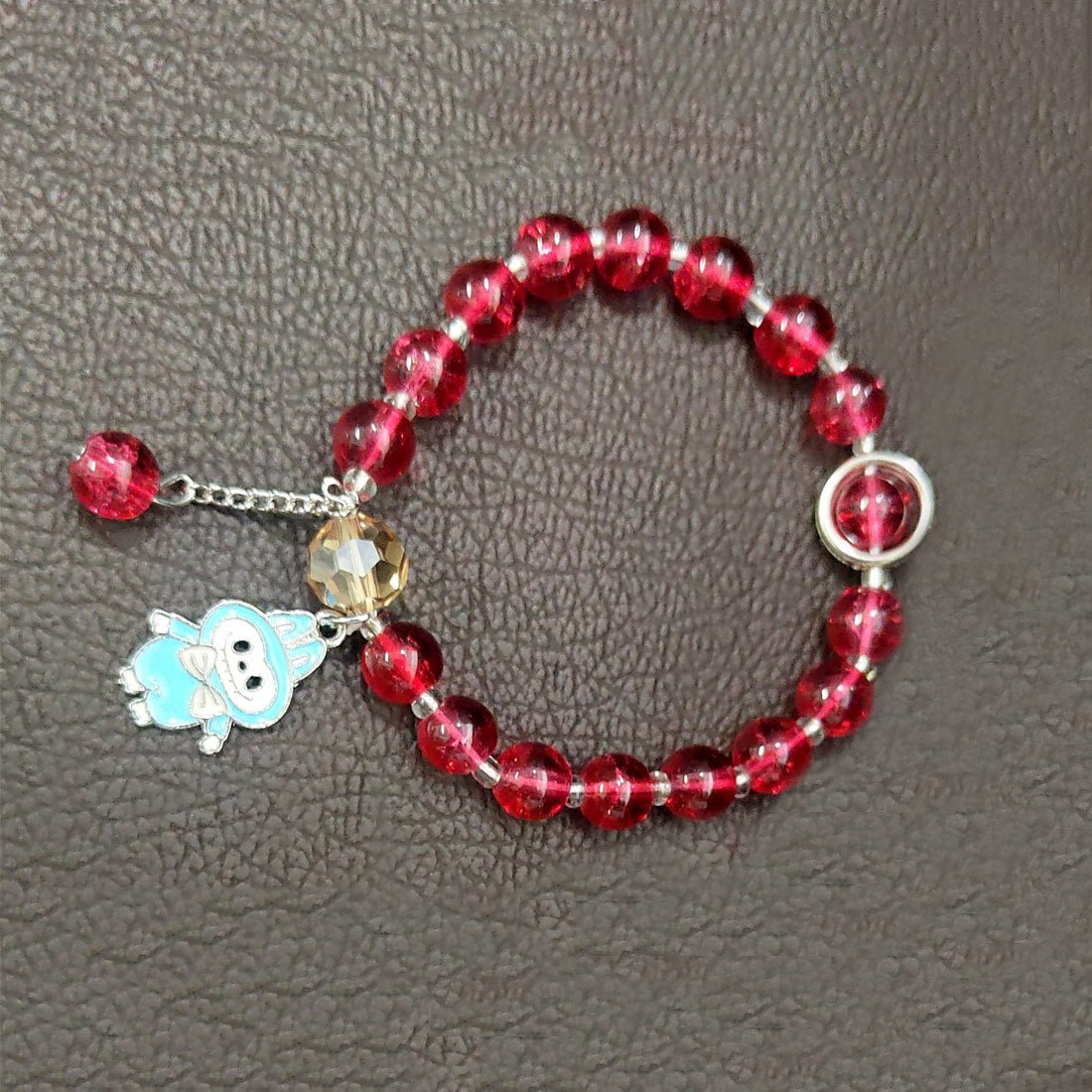 Trendy Fashion Crystal Beaded Labubu Charm Bracelet - K Supreme