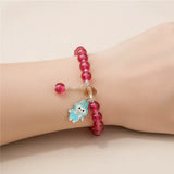 Trendy Fashion Crystal Beaded Labubu Charm Bracelet - K Supreme