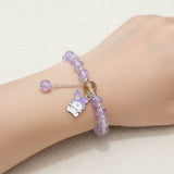 Trendy Fashion Crystal Beaded Labubu Charm Bracelet - K Supreme