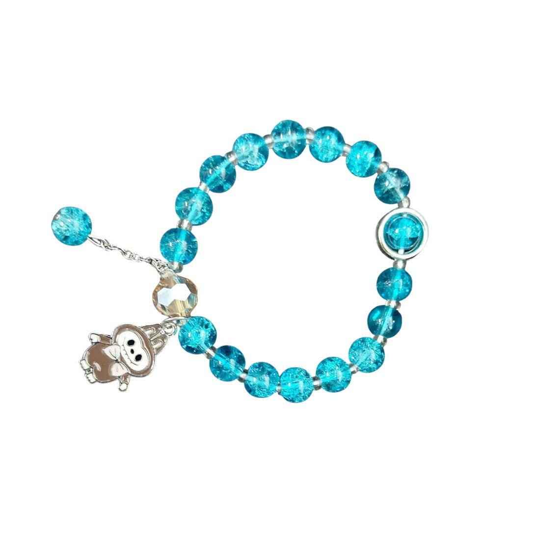 Trendy Fashion Crystal Beaded Labubu Charm Bracelet - K Supreme