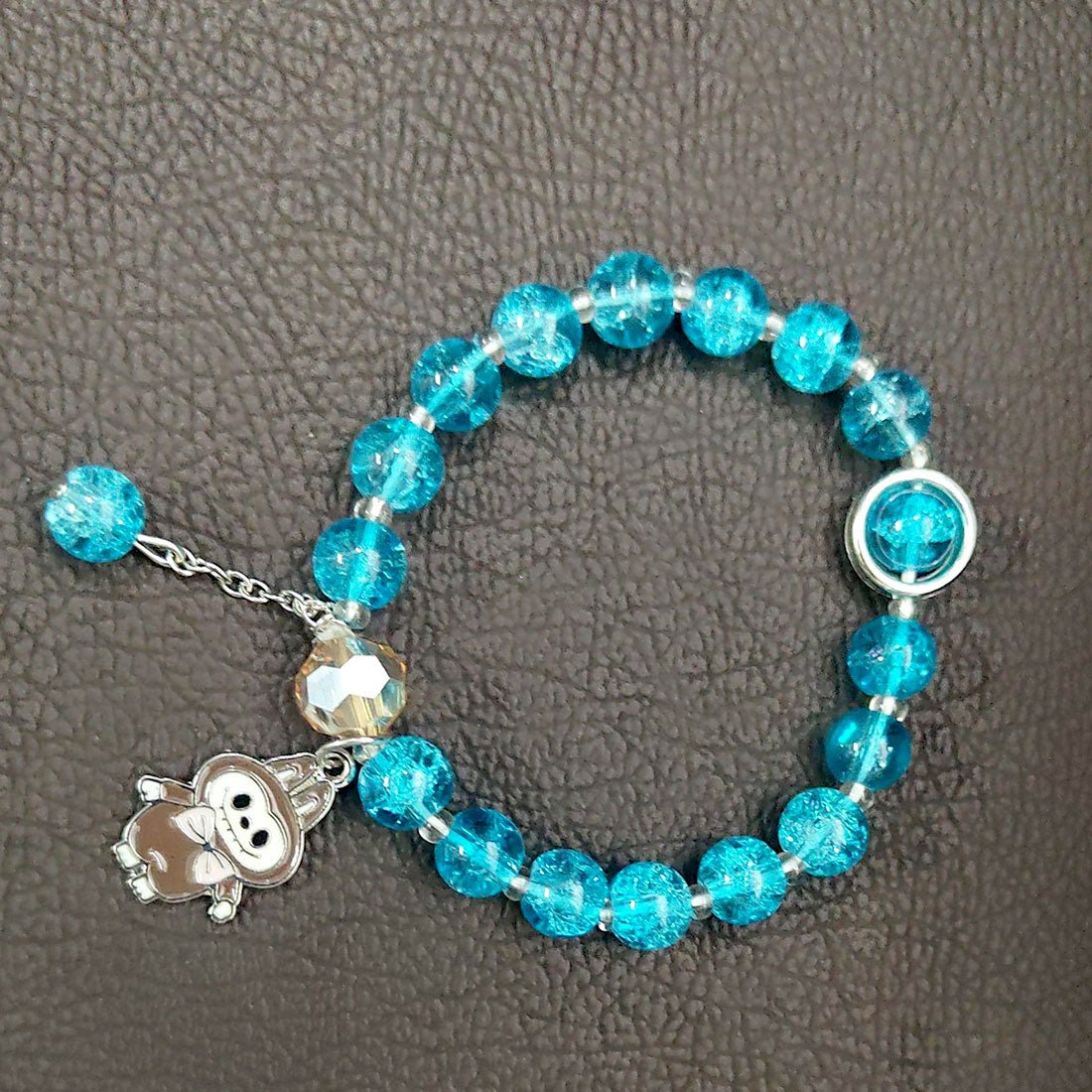 Trendy Fashion Crystal Beaded Labubu Charm Bracelet - K Supreme