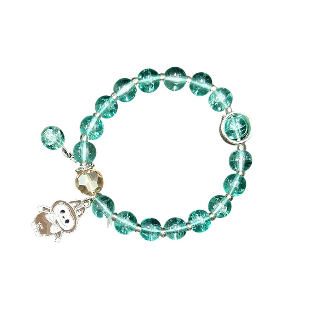 Trendy Fashion Crystal Beaded Labubu Charm Bracelet - K Supreme