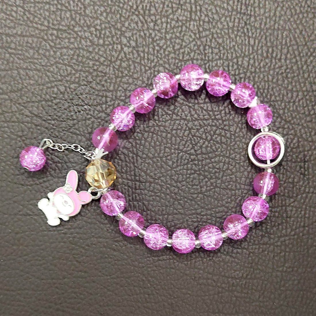 Trendy Fashion Crystal Beaded Labubu Charm Bracelet - K Supreme