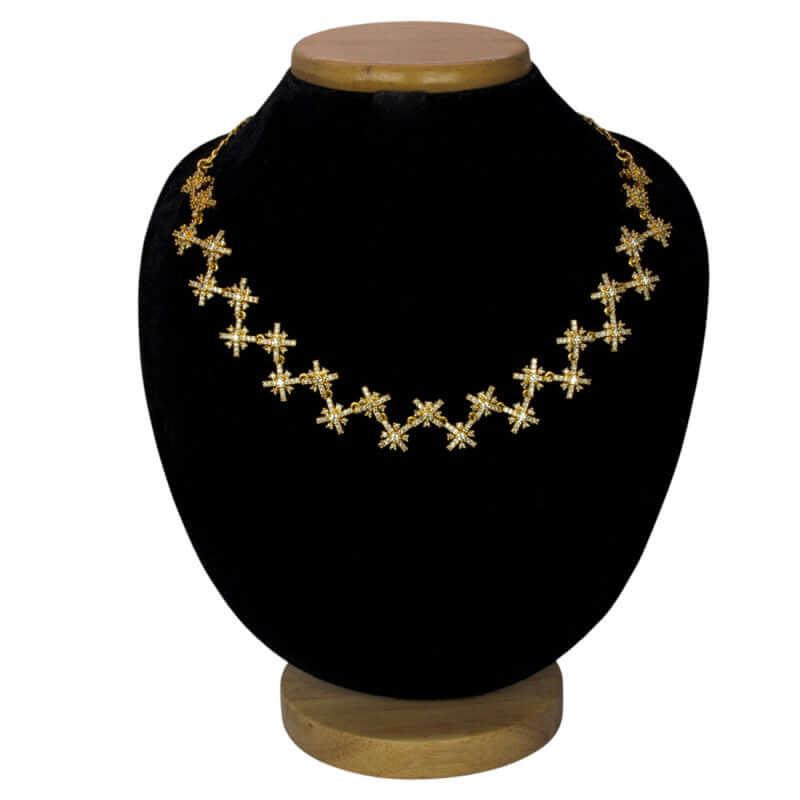 Trendy Gold Plated CZ Stone Necklace-1