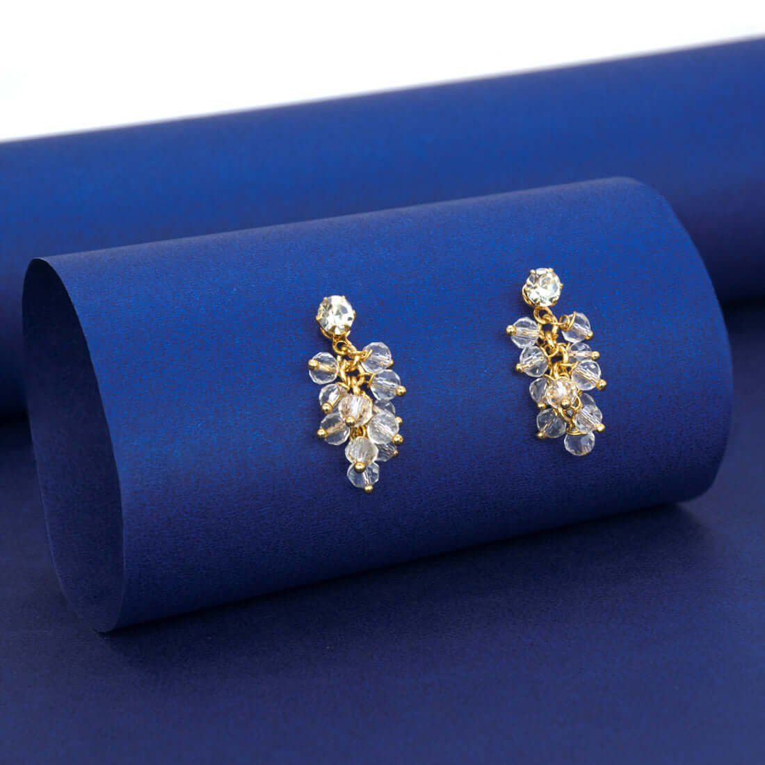 Trendy Gold Plated Crystal Drop Earrings - K Supreme