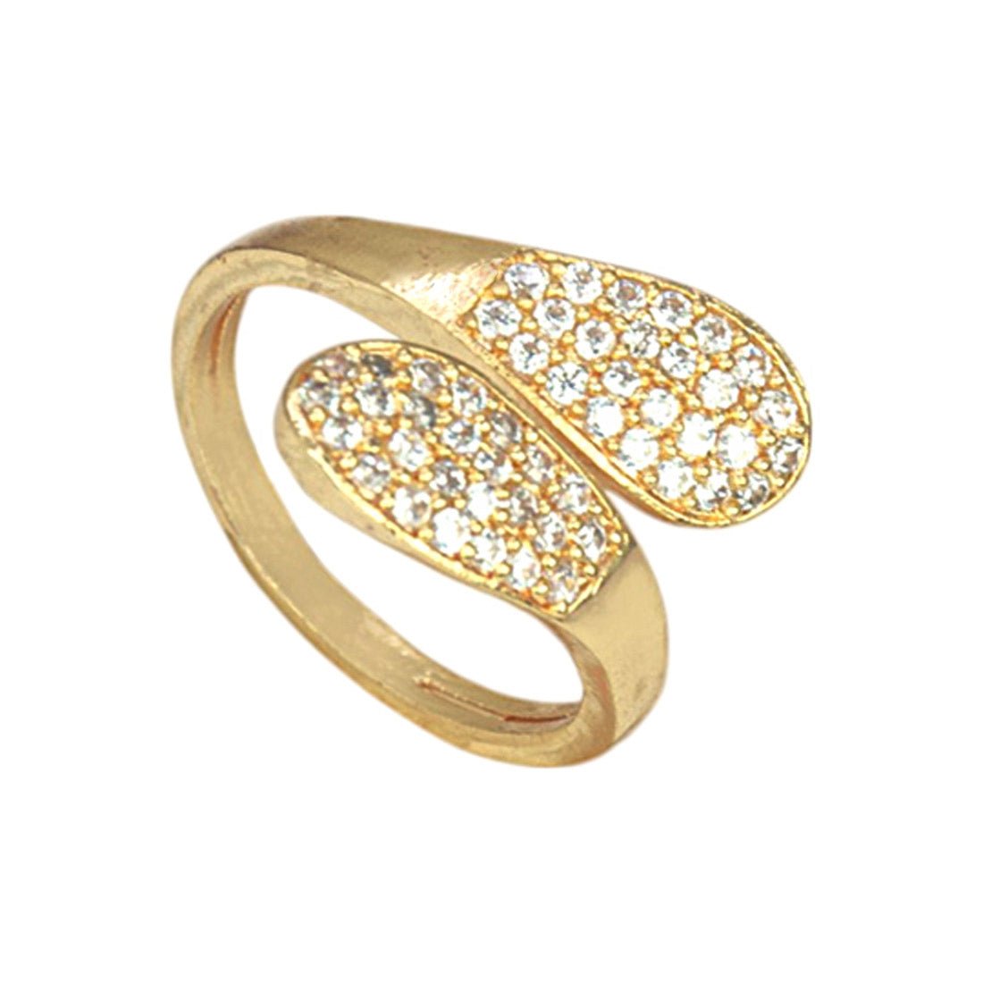 Trendy Gold Plated Cz Stone Finger Ring - KSupreme