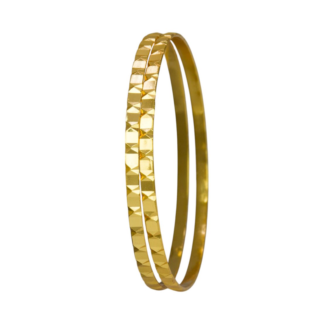 Trendy Gold Plated Daily Wear Designer Glass Cutting Bangles - KSupreme