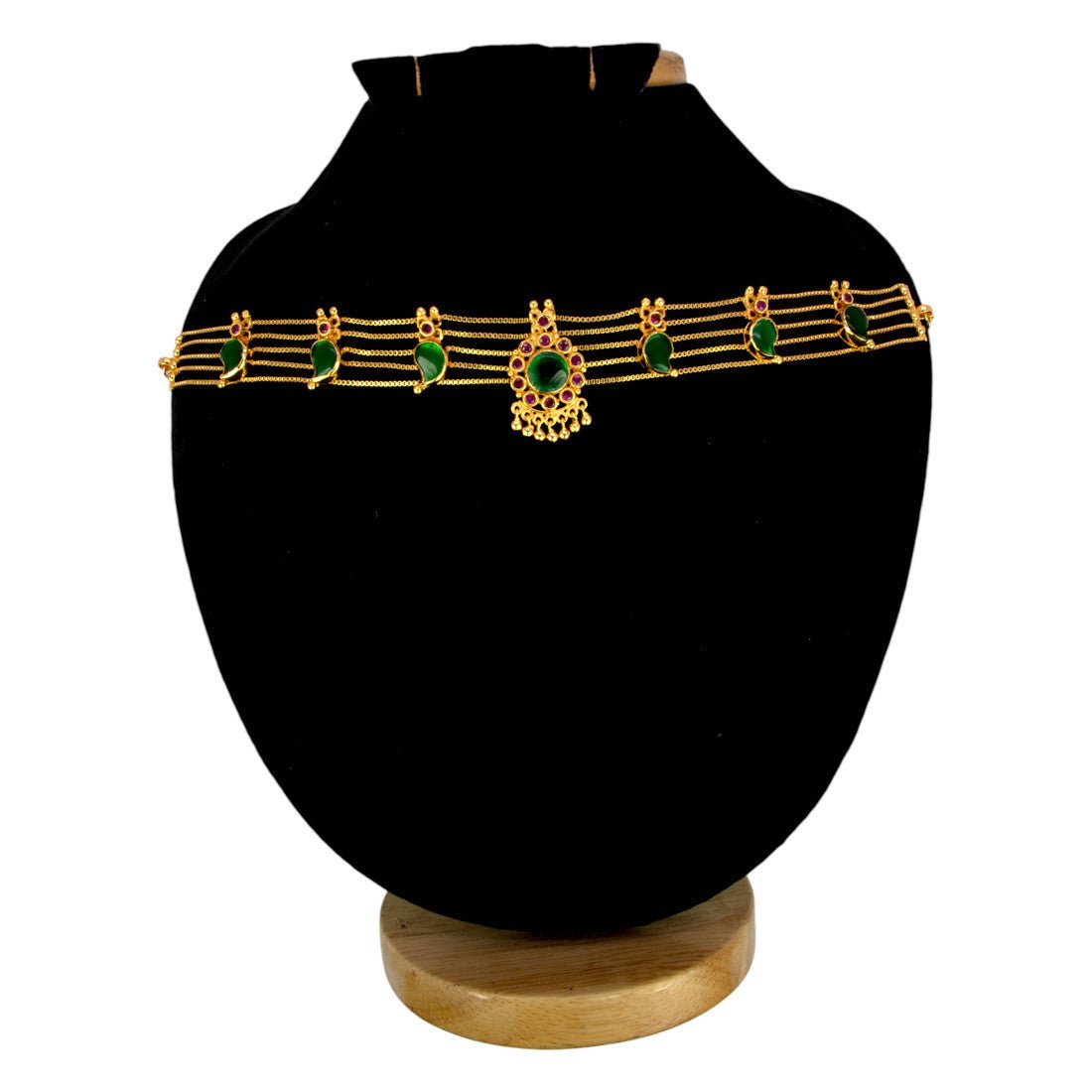 Trendy Gold Plated Green Mango Ruby Choker Set - K Supreme