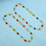 Trendy Gold Plated Multi - Coloured Stone Anklets - KSupreme
