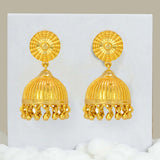 Trendy Gold Plated Plain Jhumka Earrings - K Supreme