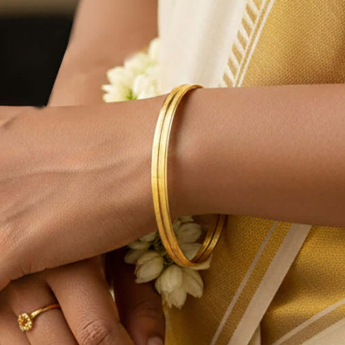 Trendy Gold Plated Plain Medium Bangles - K Supreme