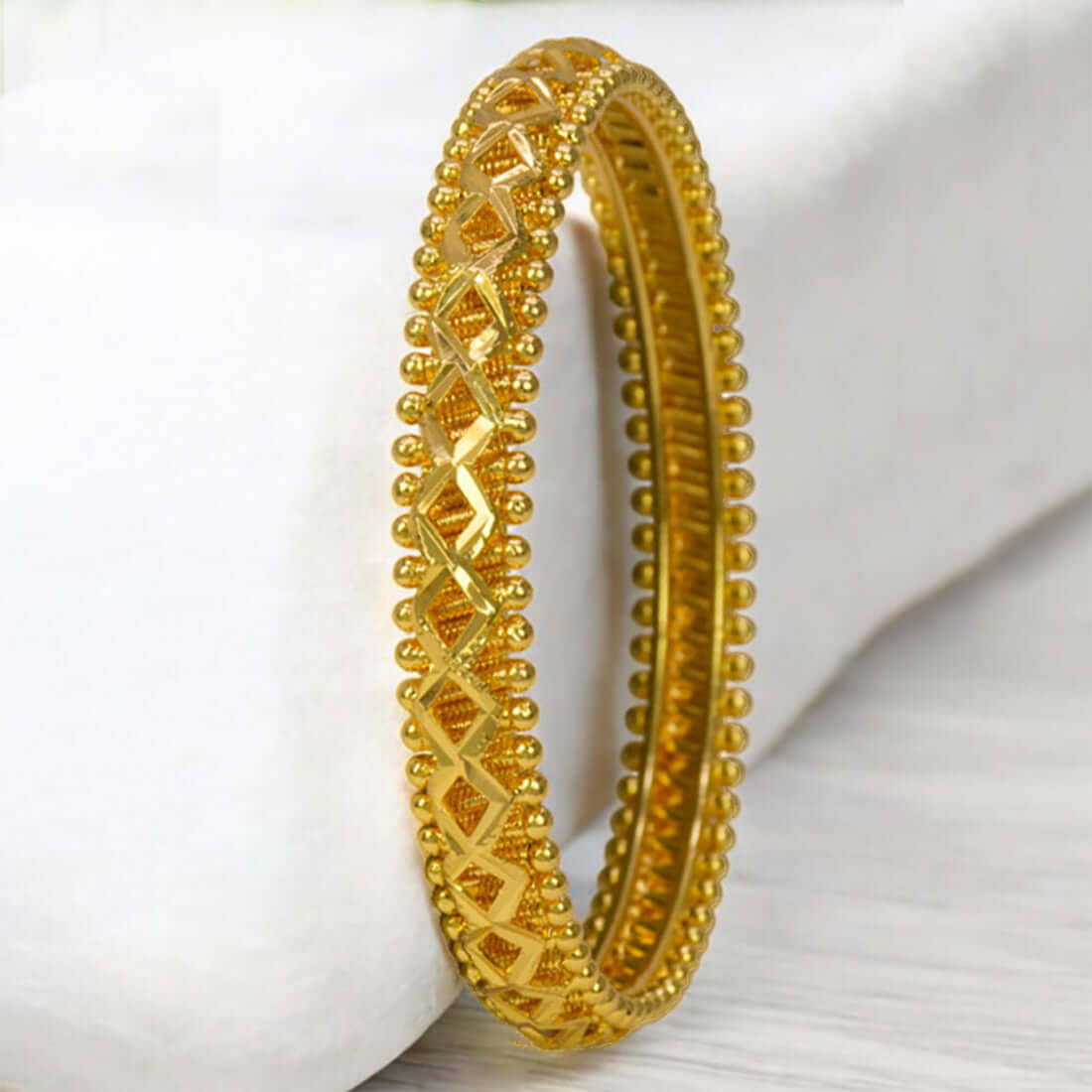 Trendy Gold Plated Spring Design Bangle - K Supreme