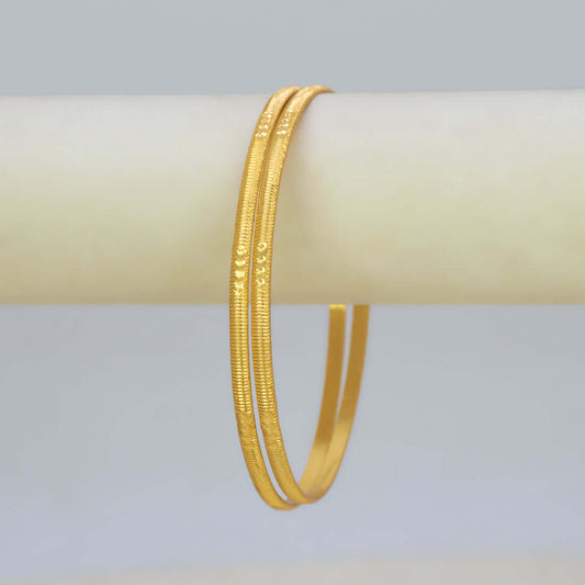 Trendy Gold Plated Thin Designer Bangles - K Supreme