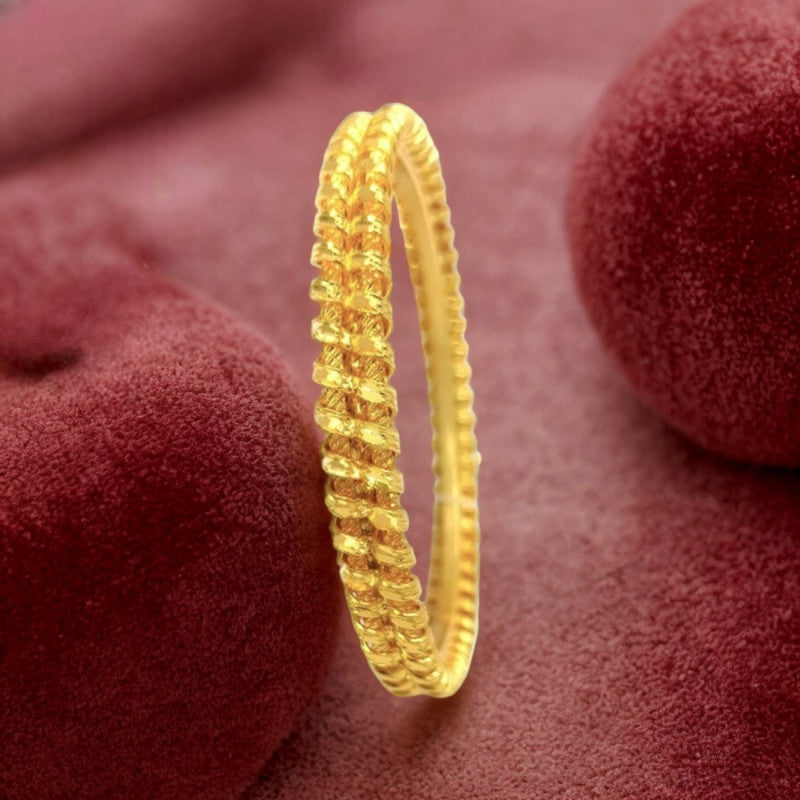 trendy-gold-plated-two-line-twisted-bangle