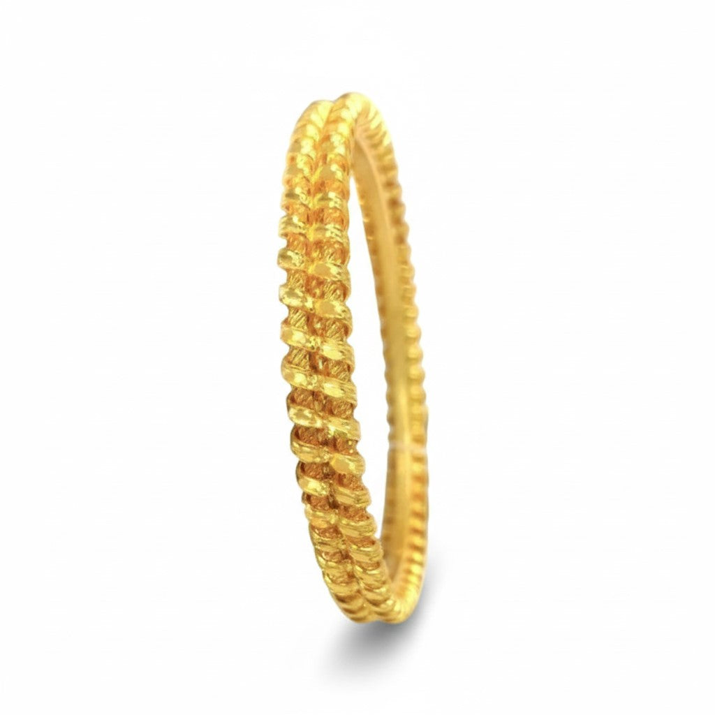 trendy-gold-plated-two-line-twisted-bangle