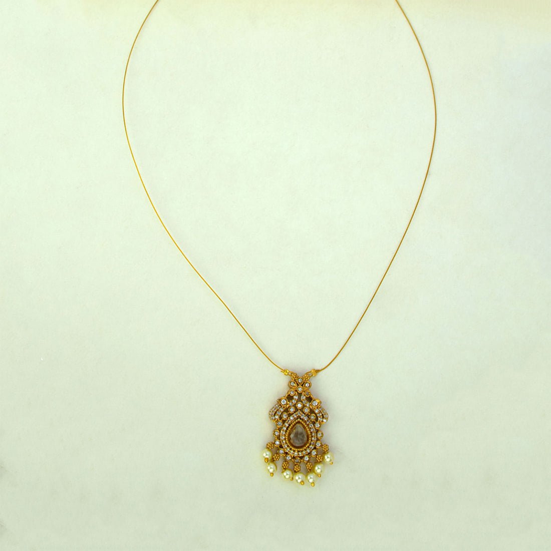 Trendy Invisible Chain CZ Victorian Pendant Necklace - KSupreme